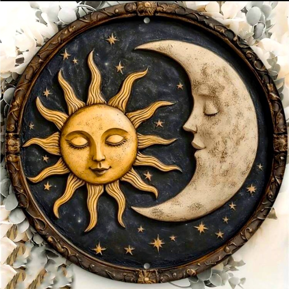 Vintage Sun & Moon Black/gold Wall Decor NEW 🏷️